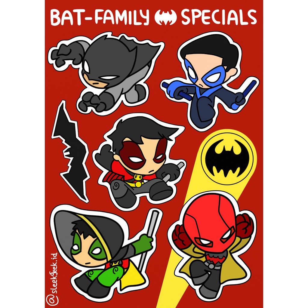

Sleekgeek Collectibes Vinyl Kiss Cut Sticker Serbaguna Gambar Batman Sticker Series