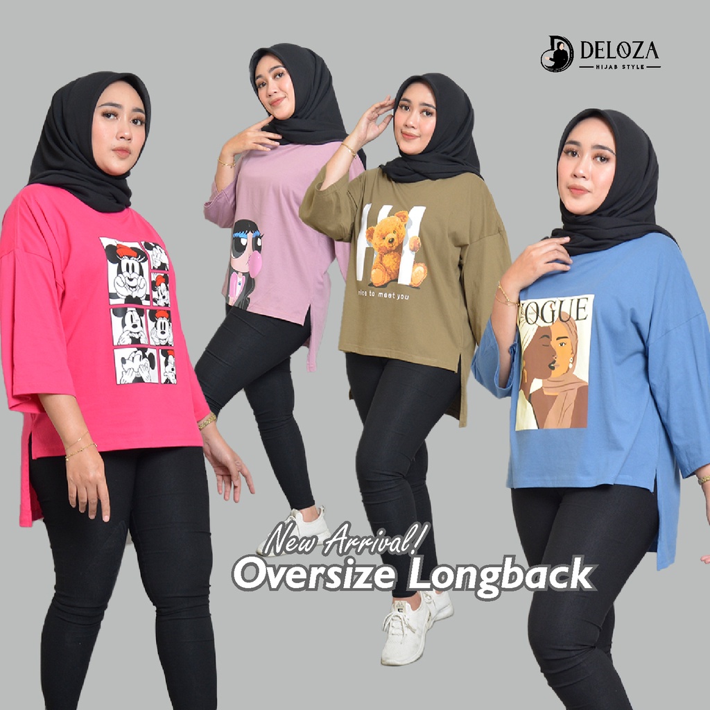 Kaos Oversized Wanita Mix Color Campur Warna Tricolor Lengan Balon Atasan Jumbo baju atasan wanita terbaru by Deloza