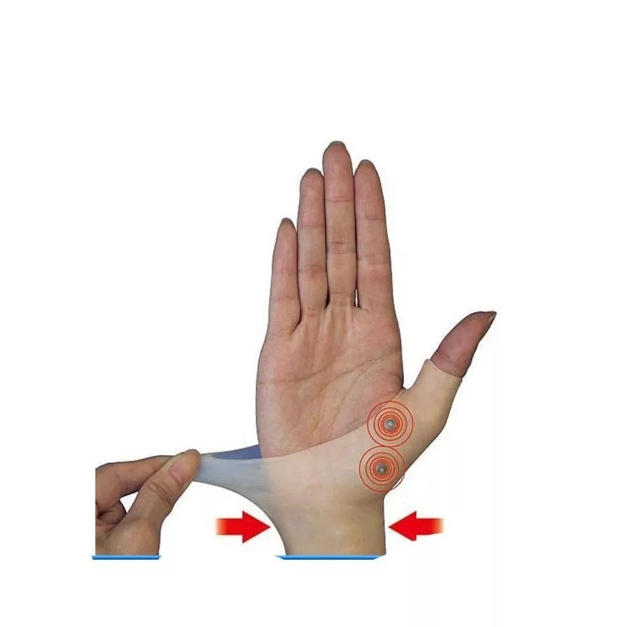 MAGNETIC THERAPY WRIST HAND THUMB SUPPORT GLOVE SILICONE GEL ARTHRITIS