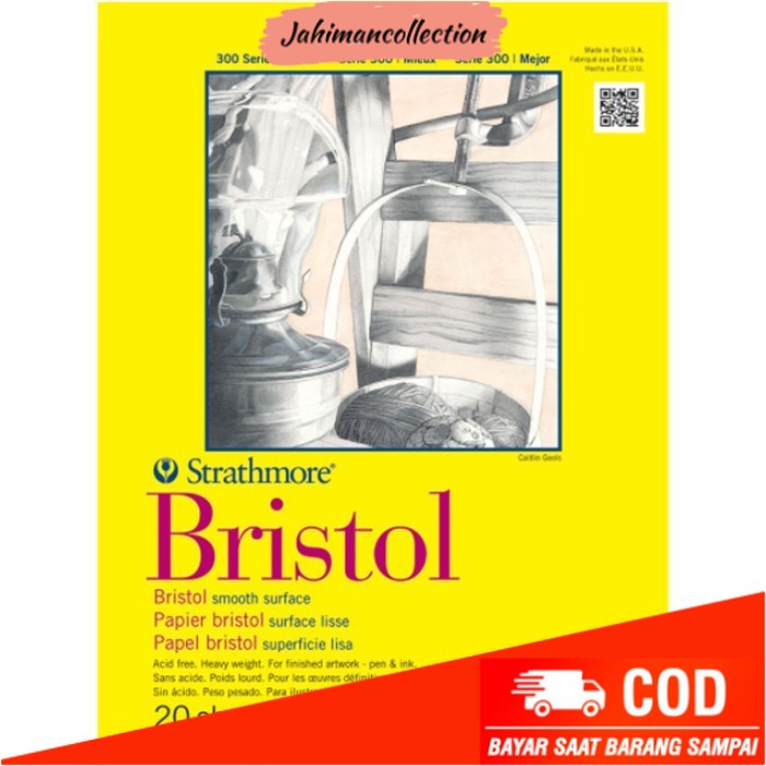 

✨ BISA COD ✨ Strathmore - Bristol Smooth Surface Sketch Pad 300 series - 9" x 12