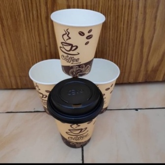 Gelas Kopi + Tutup Paper Cup Gelas Kopi Panas