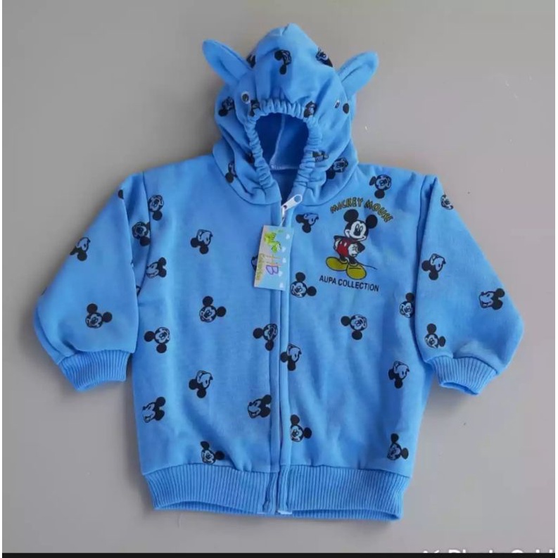 jaket lembut bayi usia 0_18 bulan motif miki mouse-2