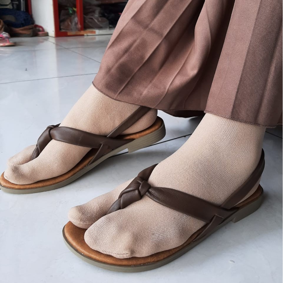 SANDAL KULIT WANITA TEPLEK KOKOP TALI ASLI KHAS GARUT