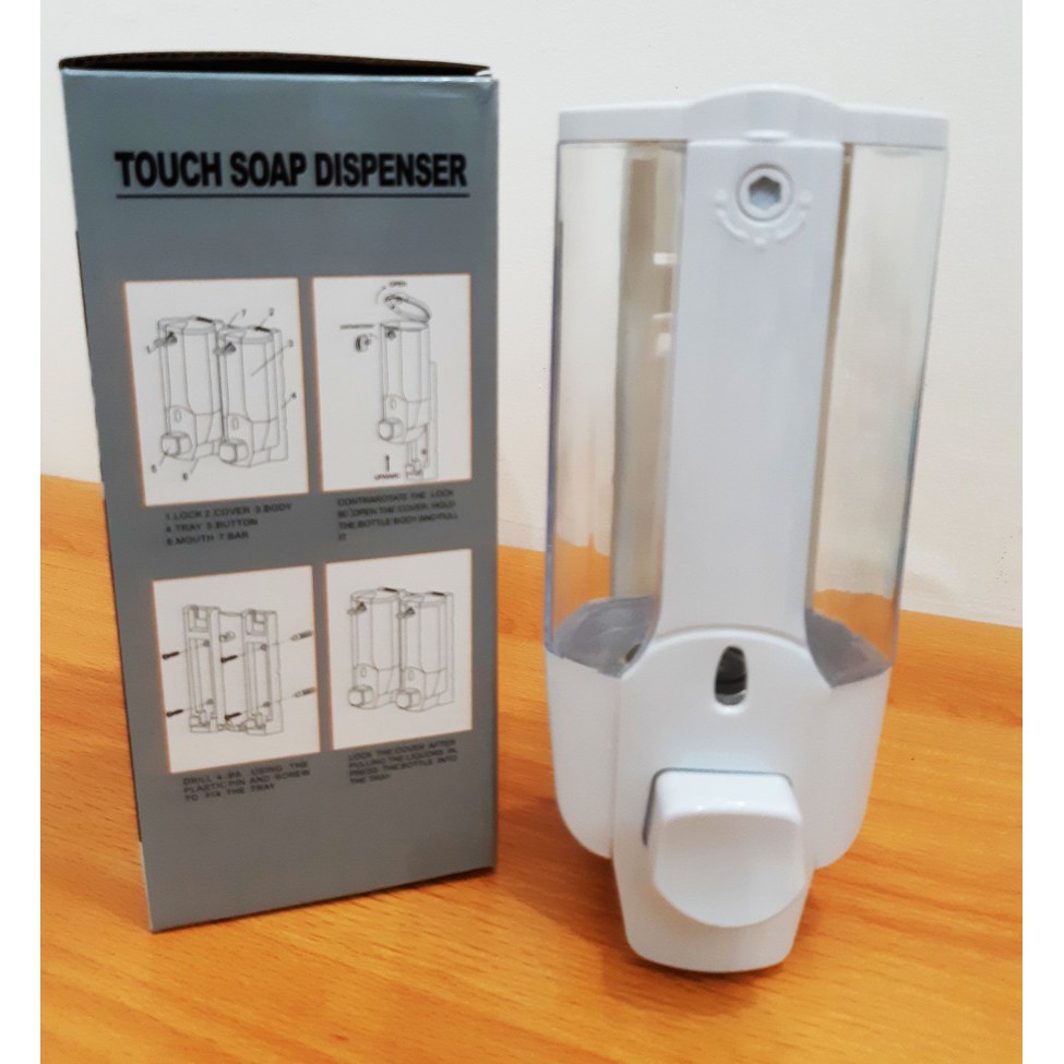 Dispenser Sabun Cair Single / Tempat Sabun Cair manual pencet tempel dinding