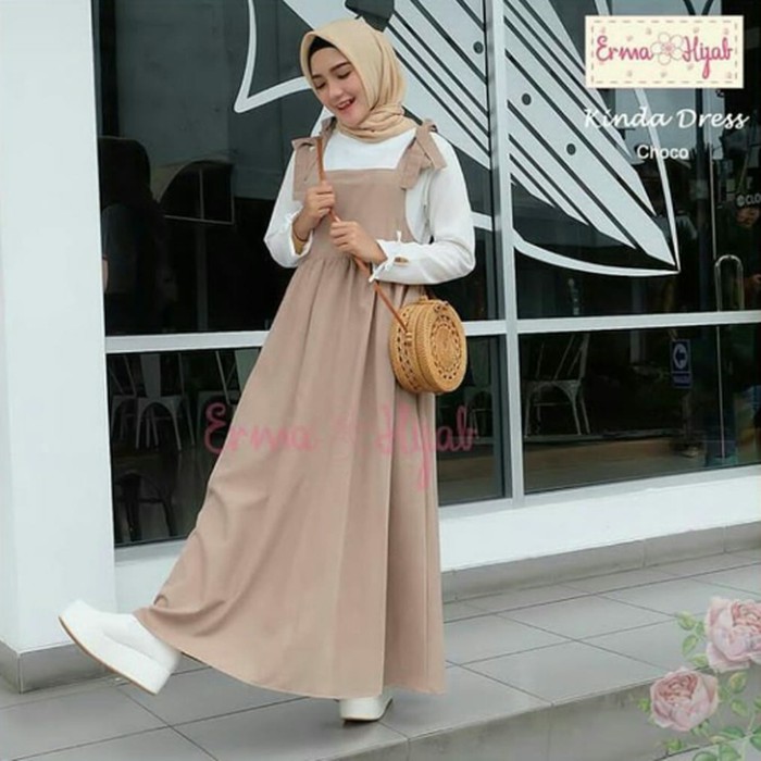 GAMIS SYARI ANNAJAH CAPUCCINO 900GR 110 140 ALLSIZE GAMIS SYARI BUSUI CADAR CREPE HQ POLOS MURAH I.