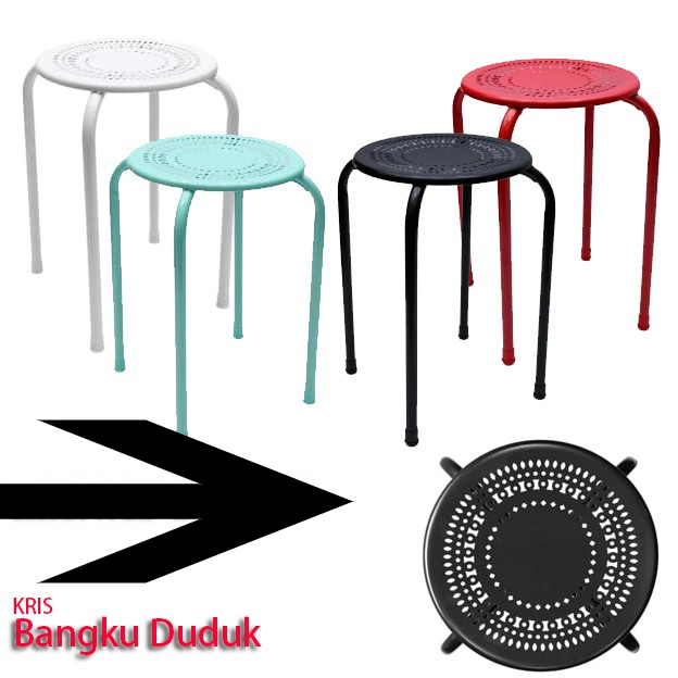 Bangku MInimalis Serbaguna / Metal Stool / Bangku Duduk Besi Bisa Ditumpuk