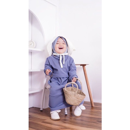 Setelan Anak Perempuan MILI Set Rok dan Baju MILI bahan Mango Knit Strecht 1-5 Tahun