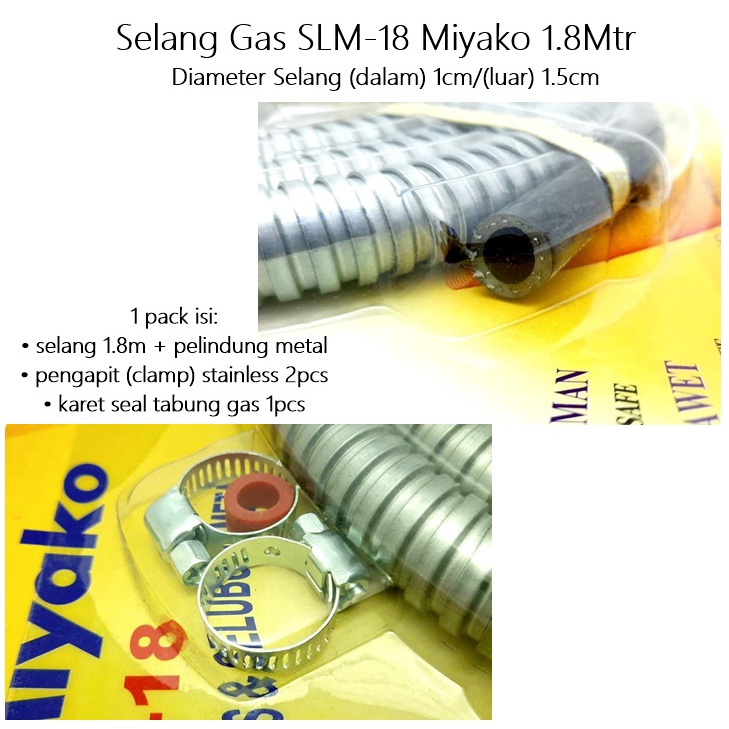 Selang Gas SLM-18 Miyako 1.8Mtr