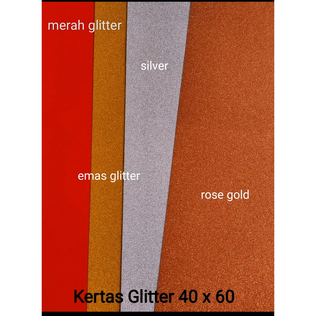 

kertas karton emas / merah / rose gold glitter lembaran 40 x 60 cm satuan