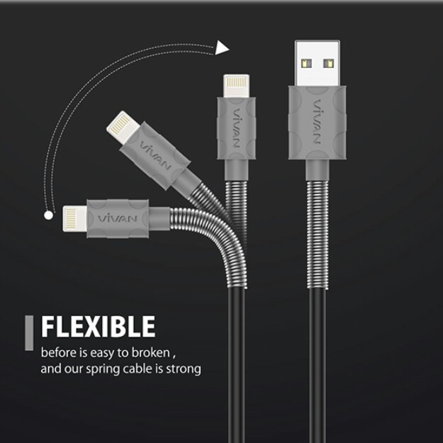 VIVAN lightning cable 2.4A 100cm fast charger VIVAN spring FL100