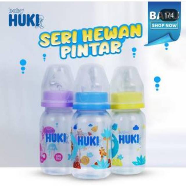 Botol susu bayi Huki PP SP 120ml dot gepeng bpa free 328 