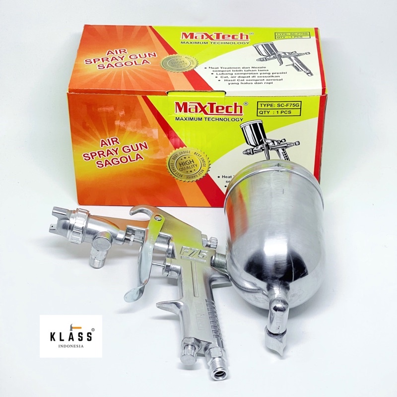 Air Spray Gun Tabung Atas F75G Maxtech 400ML / Alat Semprot Cat Spet Bodi Mobil Motor