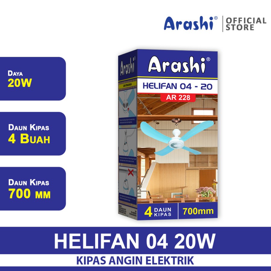 Kipas Angin Gantung Arashi Helifan 04 20 Watt AR 228 20watt