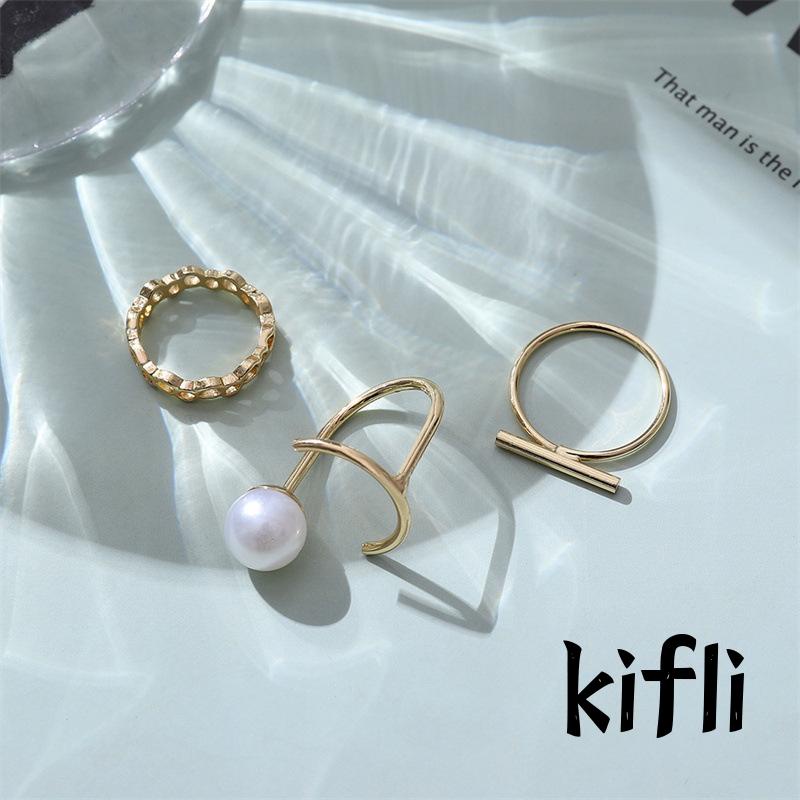 3pcs Cincin,Jari Telunjuk Hias Mutiara,Untuk Wanita