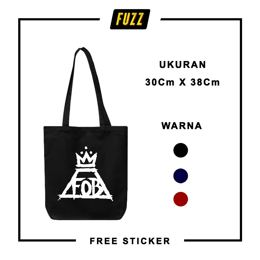 Totebag Band Fall Out Boy Tas Jinjing Tote Bag FOB Distro Musik Rock Alternatif Keren Dan Murah