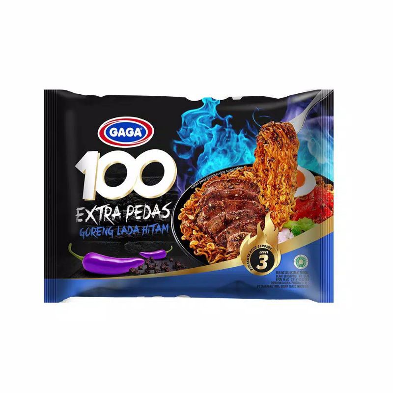 Jual [ 5 PCS ] Gaga 100 Mie Extra Pedas Goreng Lada Hitam | Shopee