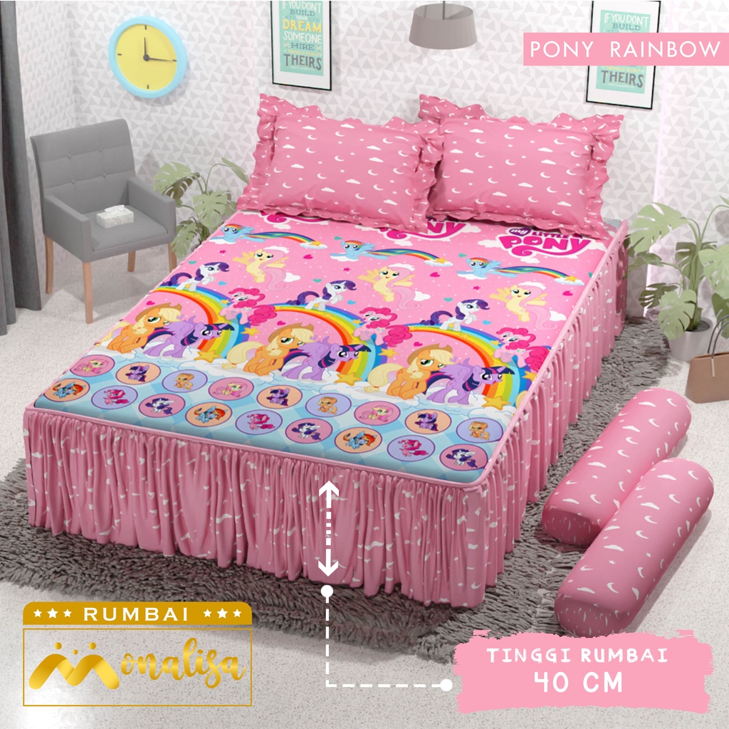 Monalisa Premium Sprei Rumbai Uk 160/180 - Pony Rainbow