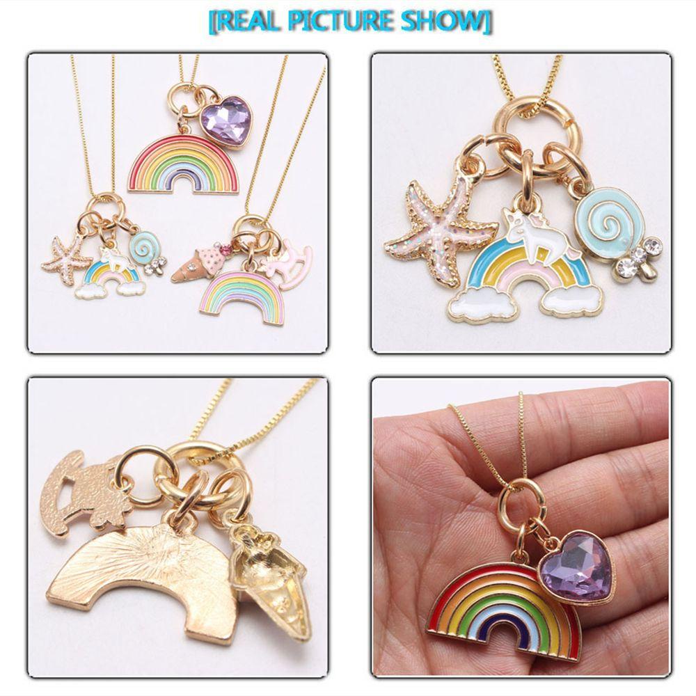 R-flower Kids Jewelry Hadiah Unisex Best Friend Rainbow Kalung Pria Wanita Kalung Persahabatan