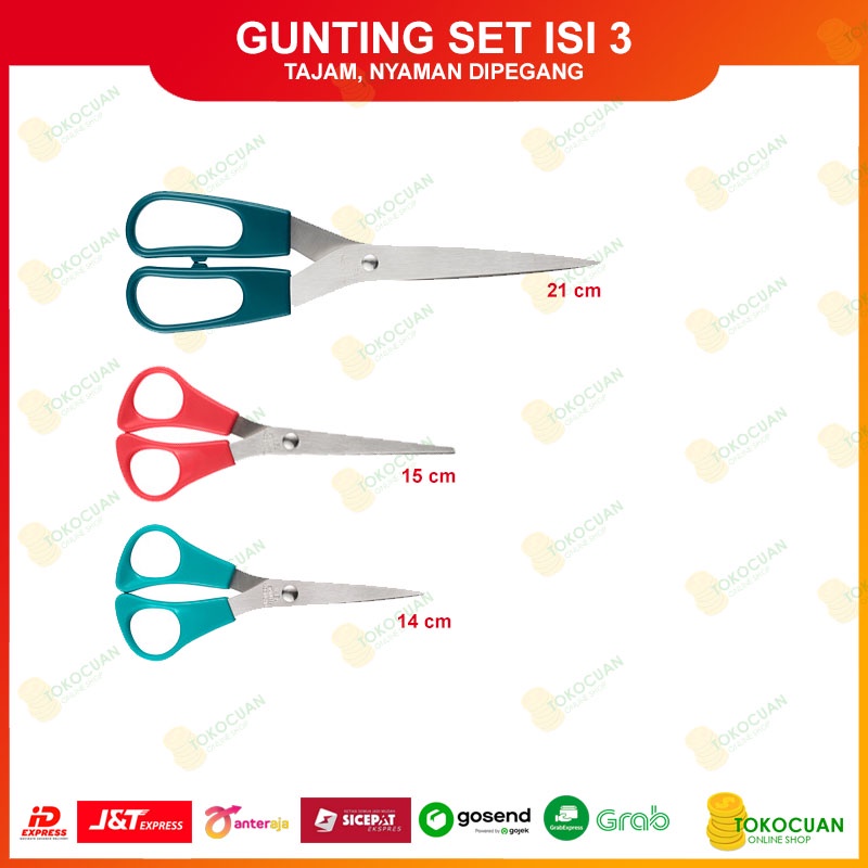 

GUNTING TAJAM SET ISI 3 UKURAN 14CM, 15CM, 21CM