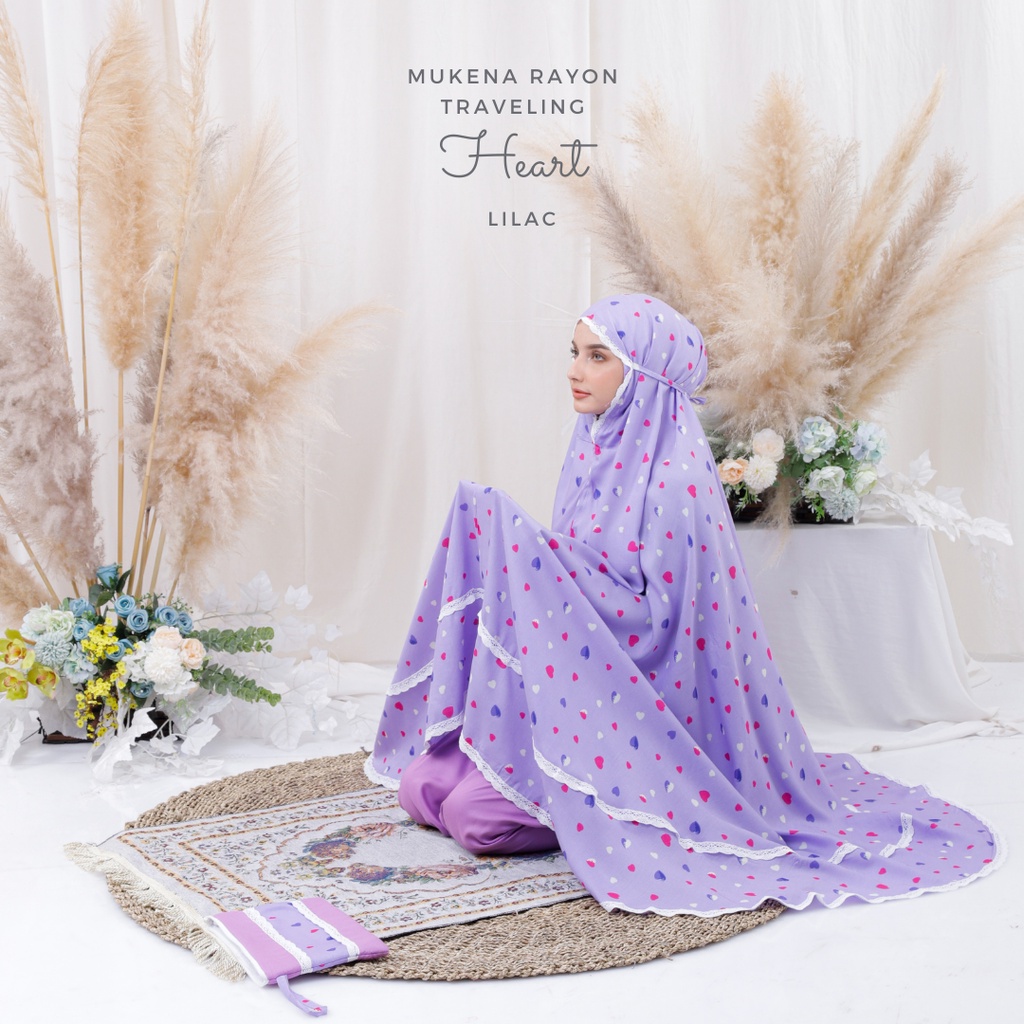 Mukena Dewasa Rayon Traveling Heart