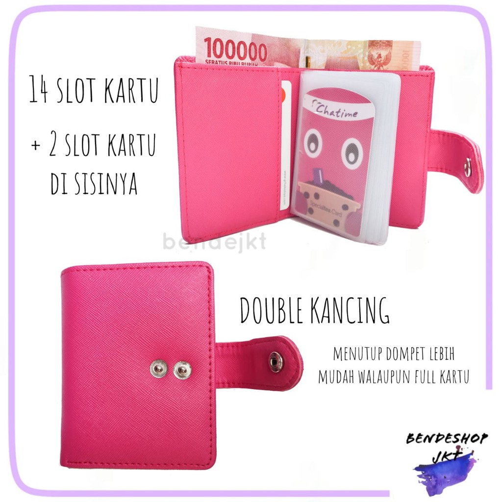 DOMPET KARTU 16 SLOT KANCING DOUBLE DAN UANG KERTAS BENDEJKT