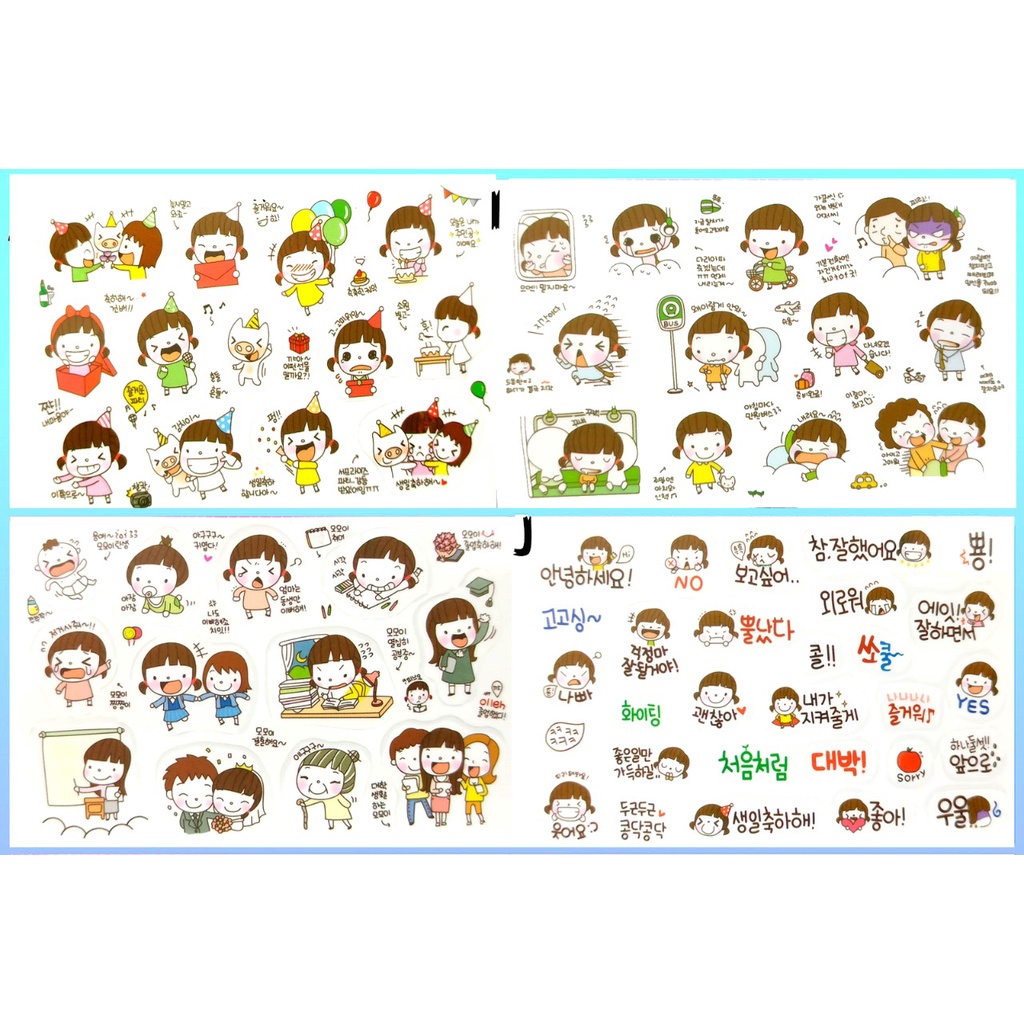 Stiker Sticker Setiker Mini Lucu Mungil Emotikon Emoticon Motif Korea Korean Vintage Untuk Tempelan Buku kertas Case Casing Chasing HP Handphone Vintage Toples Gelas Buku Diary Unik Murah