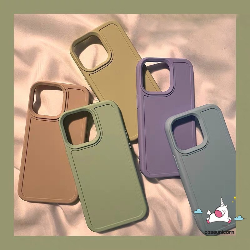 Luxury Simple Warna Solid Macaron Candy Color Plating Square Phone Case Kompatibel Untuk iPhone 7plus 11xr 8plus 14 13 11 12 Pro MAX X XS MAX 7 8 Plus Soft Full Cover Pelindung