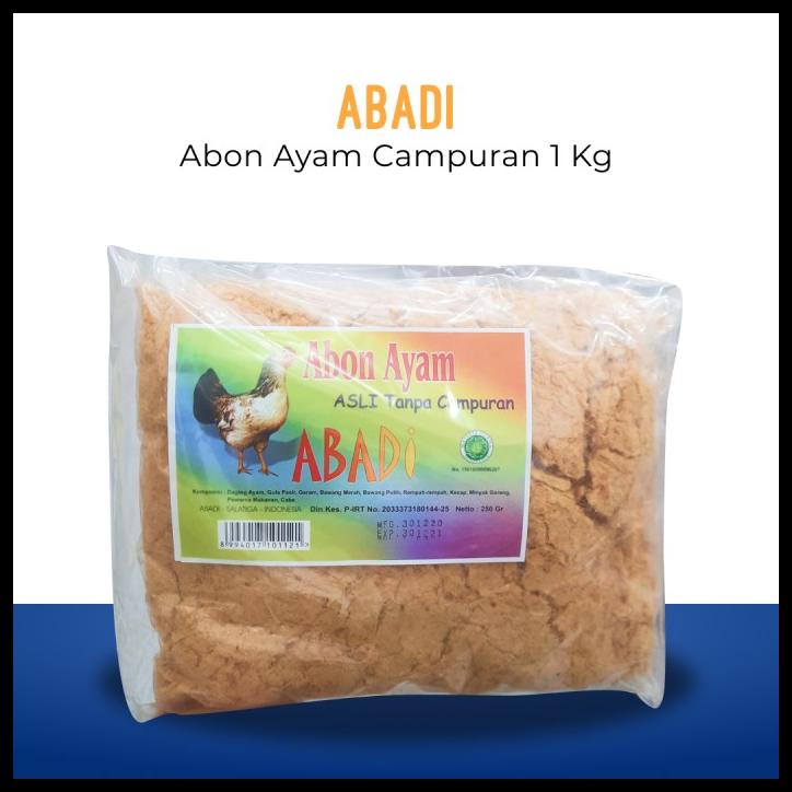 

DISKON TERBATAS !!! ABON ABADI AYAM PEDAS - MANIS 1 KG TERLARIS