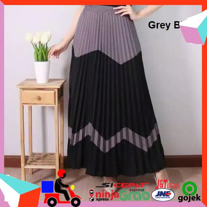 ROK PLISKET IMPORT PREMIUM ROK KERJA WANITA ROK PLISKET PANJANG MUSLIMAH