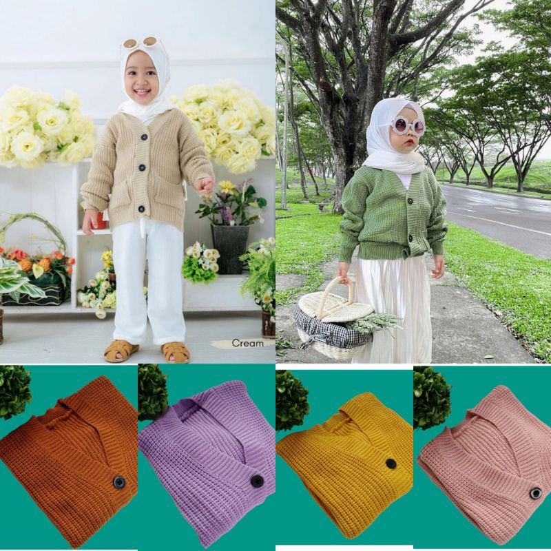 Sweater rajut cardigan anak perempuan