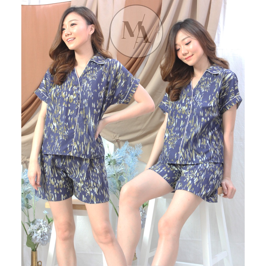 baju tidur wanita dewasa hotpants MA-leo navy