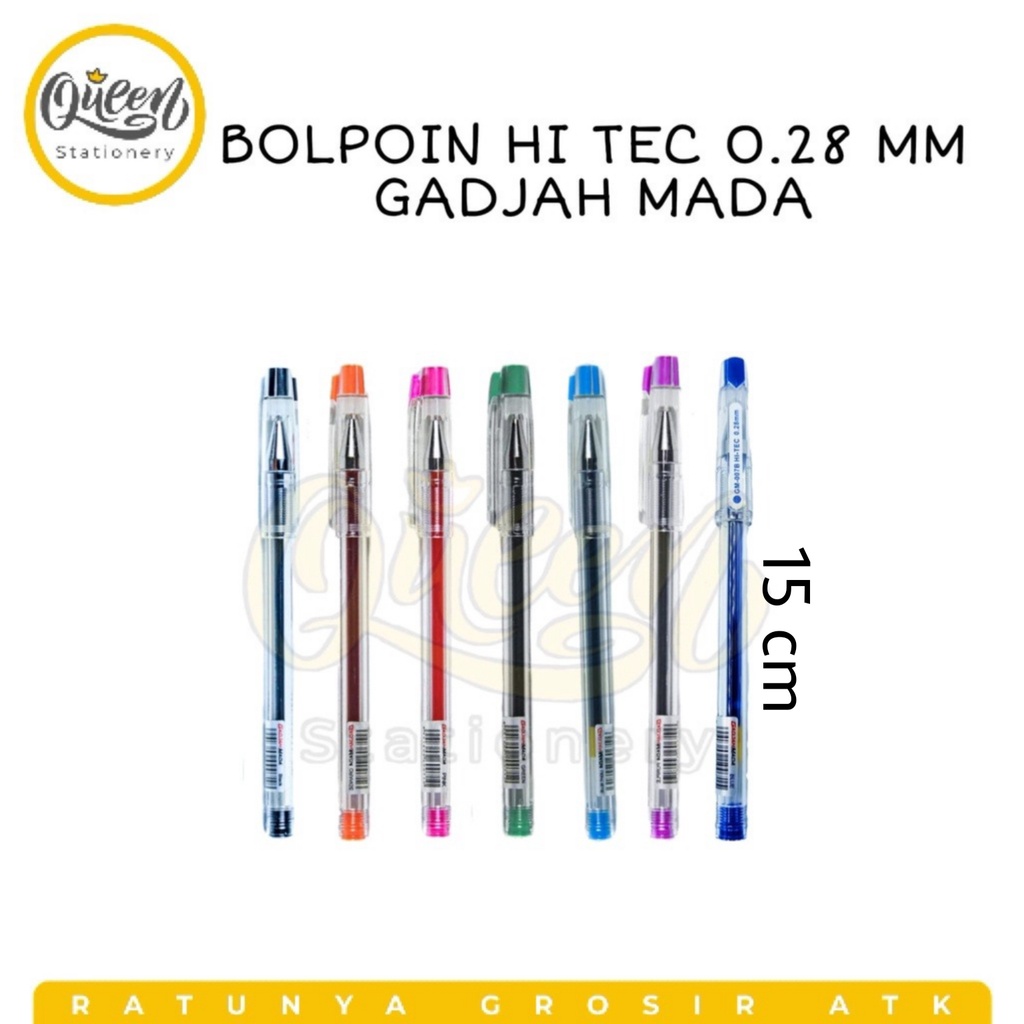 

1 PCS BOLPEN HI TEC 0.28 MM GADJAH MADA / PULPEN UJUNG RUNCING / BULPEN 0.28 MM / POLPEN/PENA