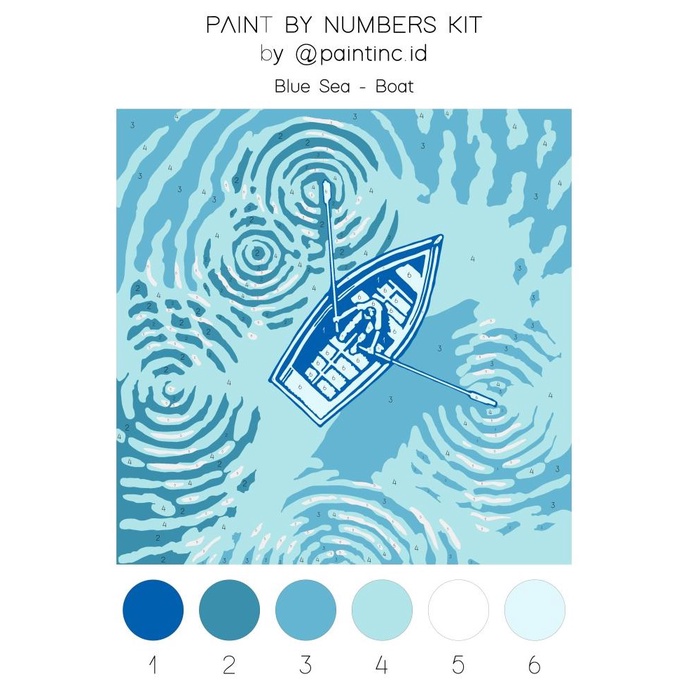 

Paint by Numbers Kit: Blue Sea - Boat | Painting Kit | Gift |Hampers