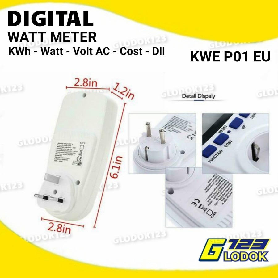 Pengukur Listrik KWh Digital Power Meter Volt Amper Watt Meter