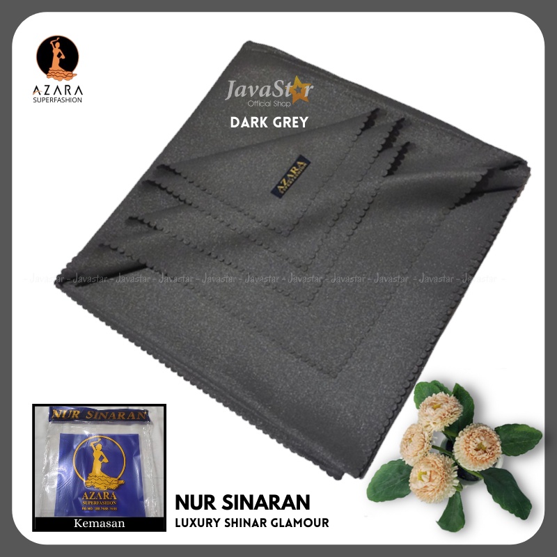 (GROSIR COD) Jilbab Azara luxury NUR sinar glamour Laser Cut kerudung hijab segiempat glowing-Dark grey