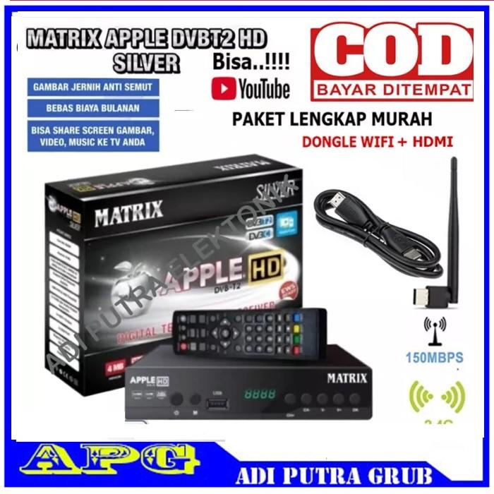 Matrix Receiver Tv Set Top Box Silver Dvb T2 Digital Paket Komplit