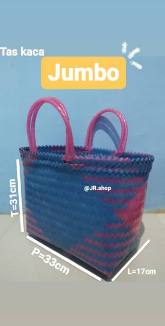 Tas anyaman kaca serbaguna (tas belanjaan/tas anting)