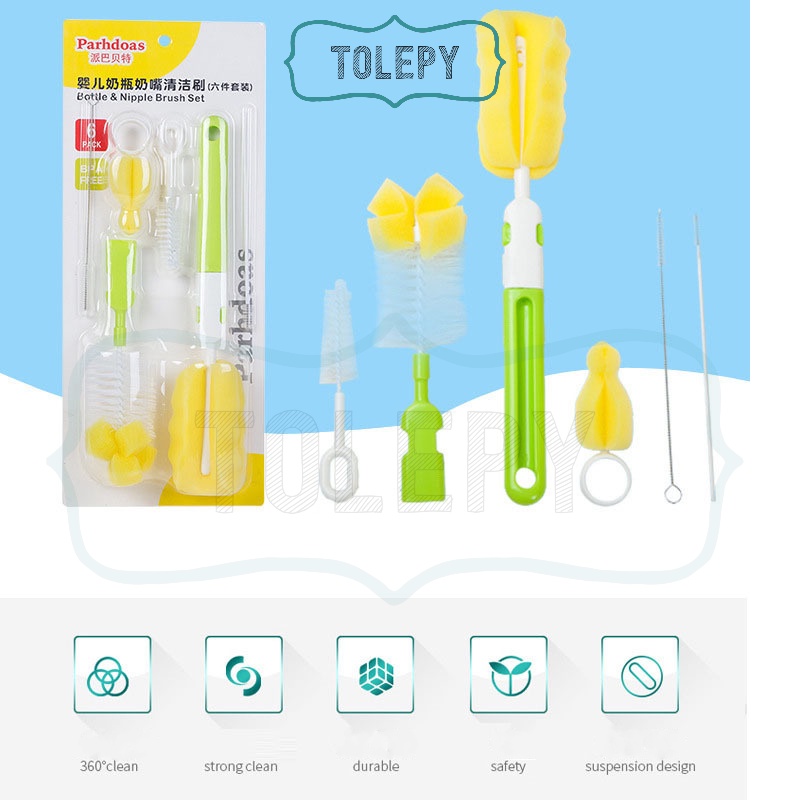 Bottle Brush 6 in 1 / Sikat botol bayi 6 in 1 / Baby Bottle Brush