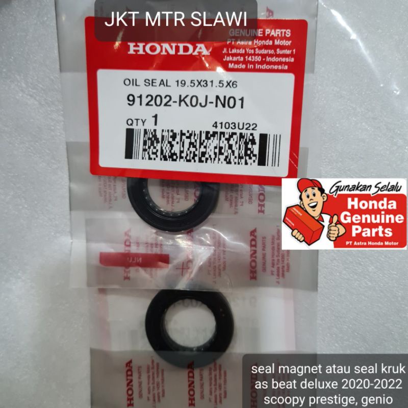91202-K0J-N01 Seal kruk as, beat deluxe 2020-2023 seal kru as, seal magnet , scoopy prestige 2021-2023 harga 1 pcs asli honda