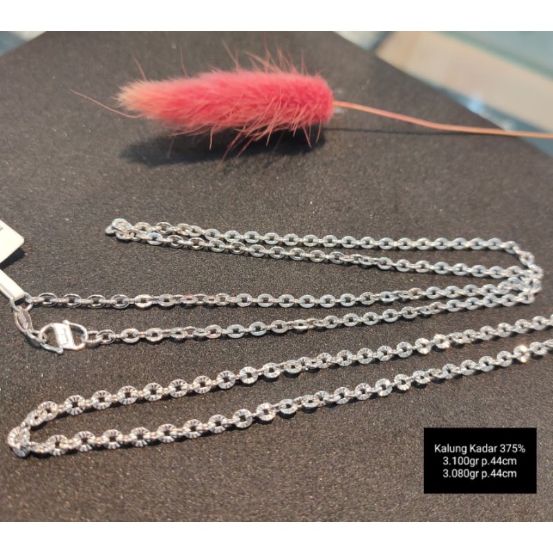 Kalung Emas Putih Model Rantai Kadar 375%/8Karat
