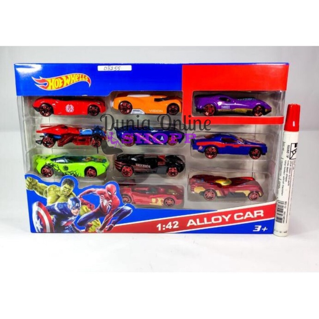 Mainan Diecast Mobil Hot Wheels Karakter Avengers isi 10 PCS 08255