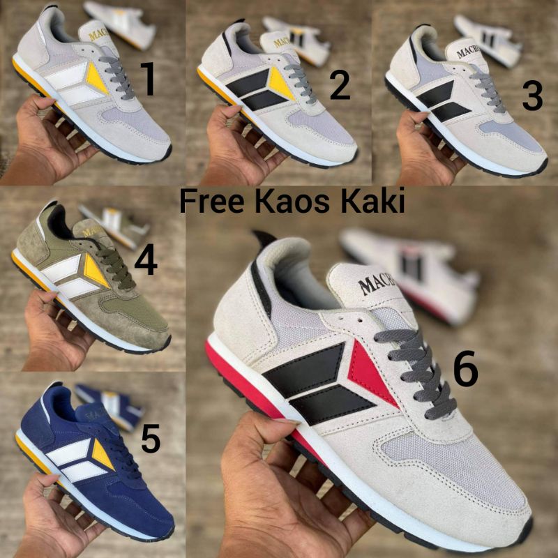 SNEAKERS MACBETH SIZE 39 - 43 SEPATU PRIA CASUAL ABU ARMY NAVY HITAM