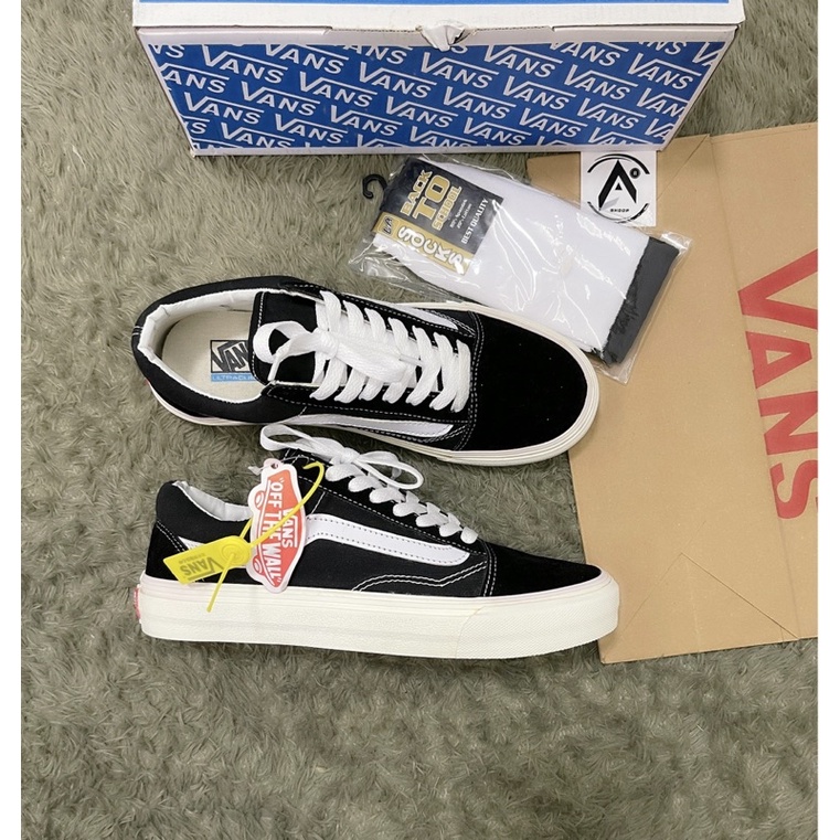 SEPATU VANS OLDSCHOOL BLACK WHITE DT PREMIUM