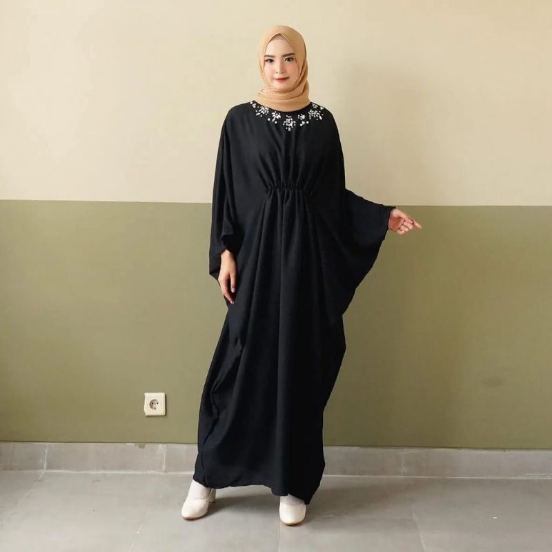Kaftan Pearl / Abaya Saudi / Gamis Hitam / Dress Hitam / Gamis Arab / Abaya Arab