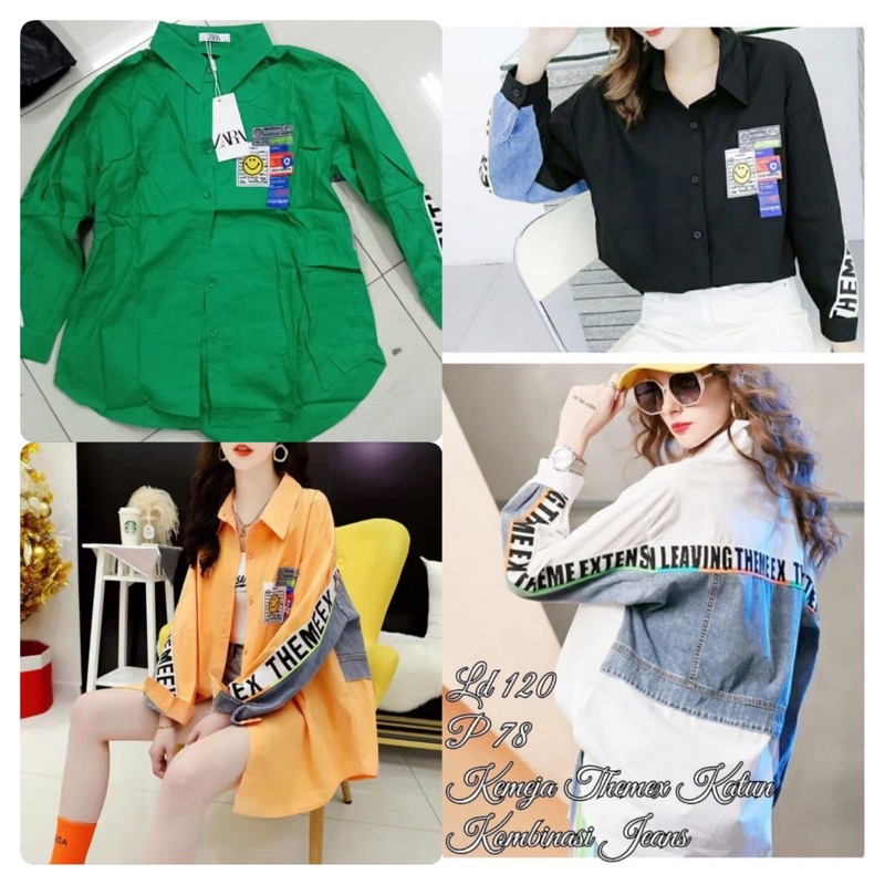 

kemeja katun comb jins wanita