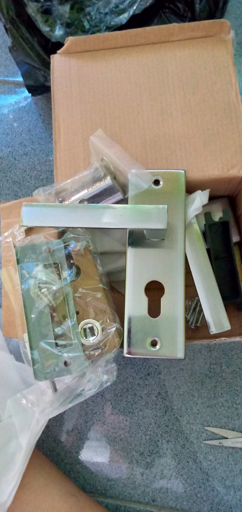 Kunci Pintu Kecil Silinder Premium L Gagang Kotak Rumah L Handle Full Set Netz