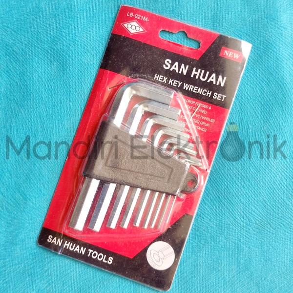 Kunci L Set 9pcs San Huan - Kunci L Pendek isi 9