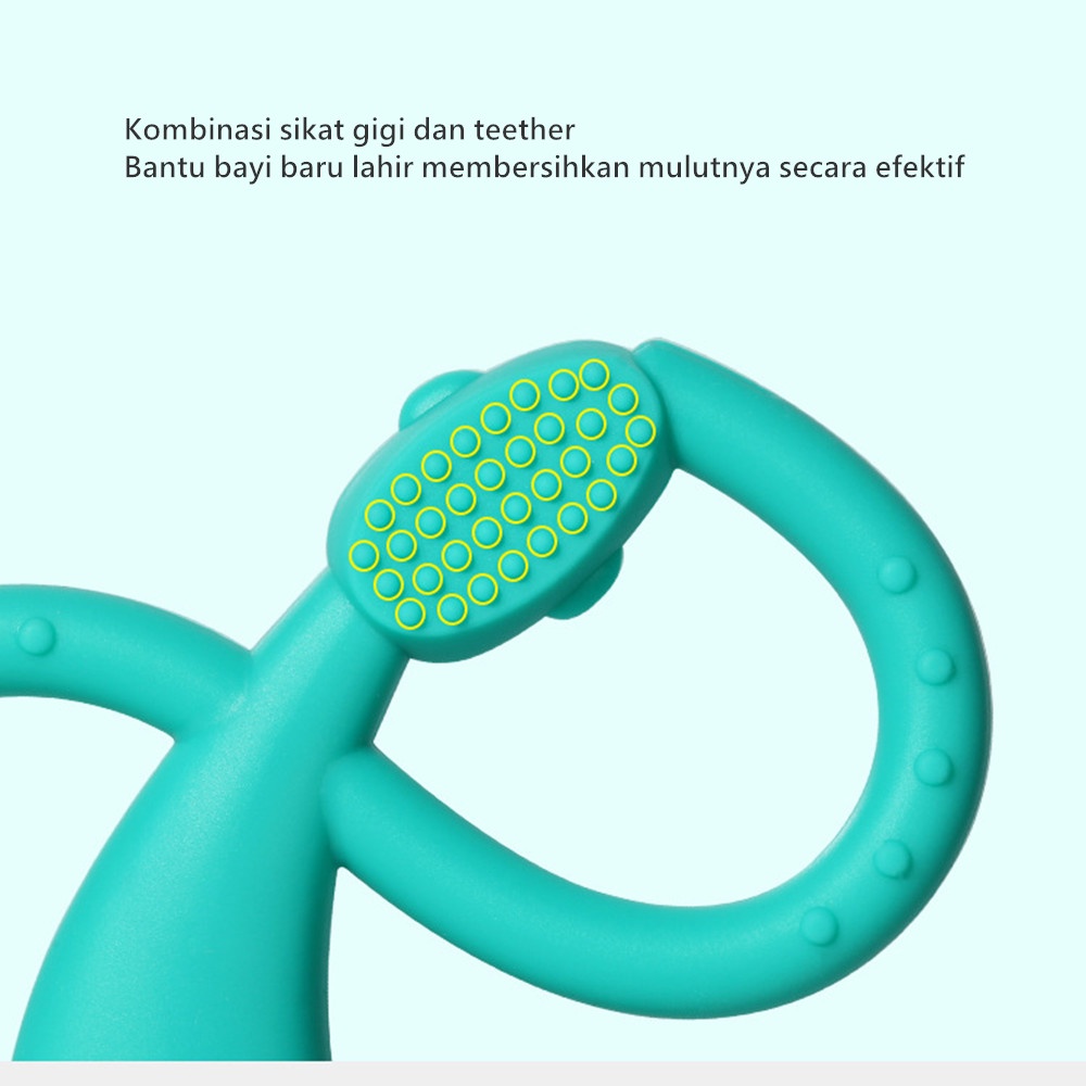 Aikoky Teether bayi/mainan gigitan bayi bahan silikon bentuk monyet menari