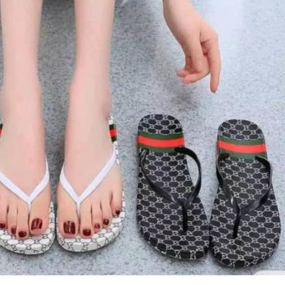 zkei Sandal Jepit Wanita Motif GC Sendal Pantai h73➱