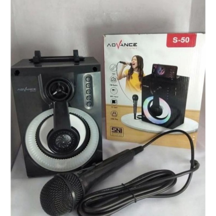 SPEAKER BLUETOOTH PORTABLE ADVANCE S-50/SALON AKTIF MP3 SPEAKER WIRELESS EXTRA SUPER SOUND RADIO FM